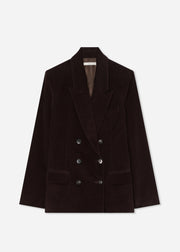 Corduroy Tuxedo Blazer - Chocolate - CO Collections